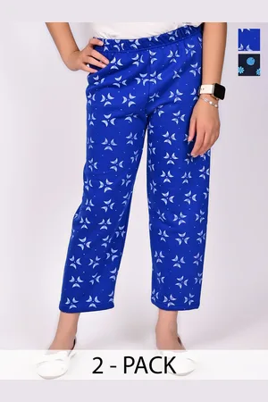 BAESD Pack Of 2 Girls Printed Cotton Mid-Rise Regular Trousers