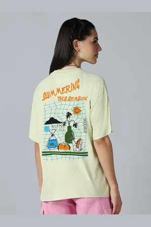Bewakoof 1.0 Women Summering Graphic Printed Oversized T-shirt