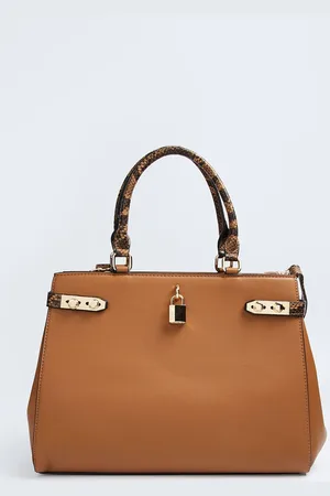 Lifestyle Women Textured Satchel Bag With Detachable Sling Strap