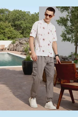 Mast & Harbour Men Floral Print Polo Collar T-shirt