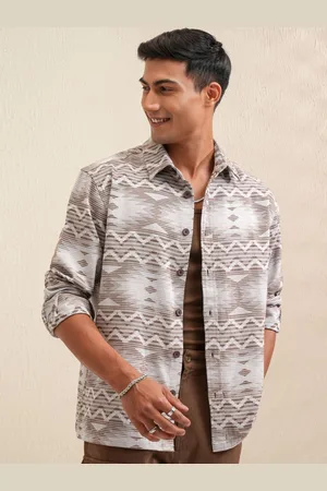 LocoMotive Premium Men Jacquard Printed Oversized Overshirt