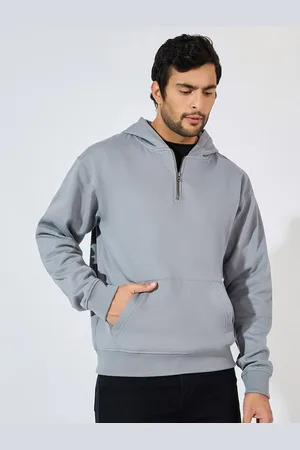 Styli Men Quarter Zip Relaxed Fit Fleece Hoodie