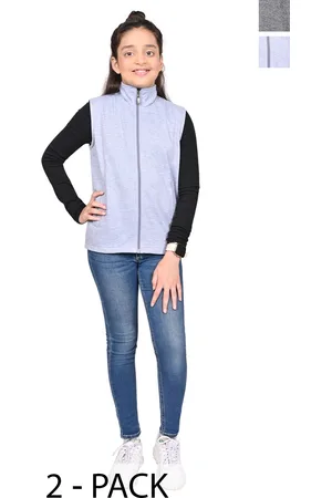 BAESD Girls Pack Of 2 Mock Collar Solid Fleece Casual Open Front Jackets