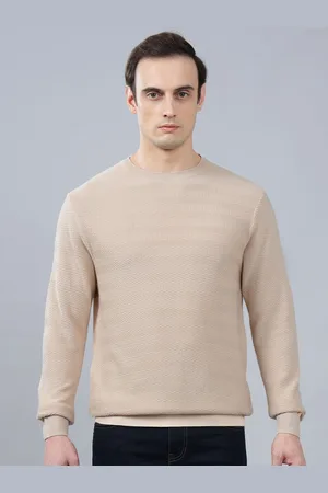 CANTABIL Men Solid Self Design Cotton Pullover