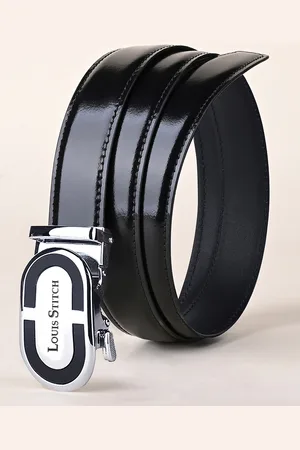 LOUIS STITCH Premium VT Leather Men Auto Lock Buckle Belt