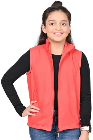 BAESD Girls Mock Collar Lightweight Fleece Open Front Jacket