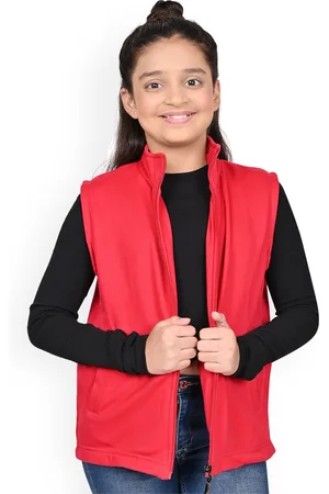 BAESD Girls Mock Collar Solid Fleece Casual Open Front Jacket