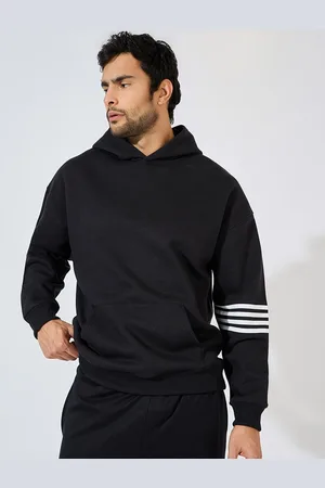 Styli Men Oversized Striped Panel Heavy Hoodie