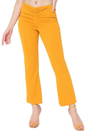 BAESD Women Relaxed Straight Leg Skinny Fit Mid-Rise Wrinkle Free Trousers