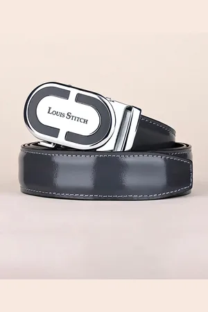 LOUIS STITCH Premium VT Leather Men Auto Lock Buckle Belt