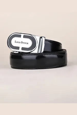 LOUIS STITCH Premium VT Leather Men Auto Lock Buckle Belt