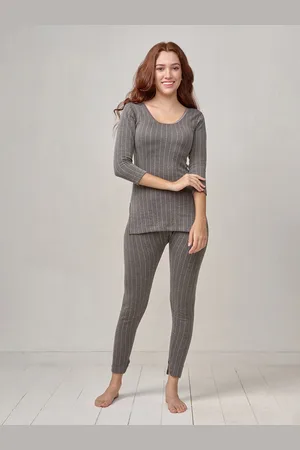 INFERNO Women Three-Quarter Sleeves Long Thermal Top & Pant Set