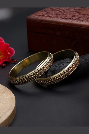Cardinal Set Of 2 Gold Plated Bangles