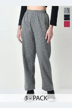 BAESD Pack Of 3 Women Printed Fleece Track Pants