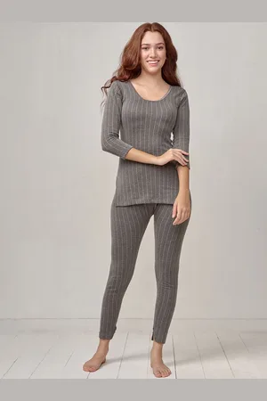 INFERNO Women Three-Quarter Sleeves Long Thermal Top & Pant Set