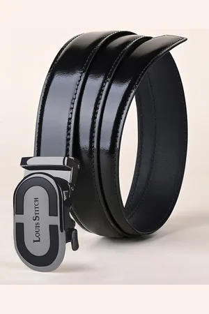 LOUIS STITCH Premium VT Leather Men Auto Lock Buckle Belt
