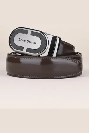 LOUIS STITCH Premium VT Leather Men Auto Lock Buckle Belt