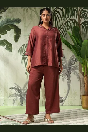 Bani Women Plus Size Embroidered Tunic With Trousers