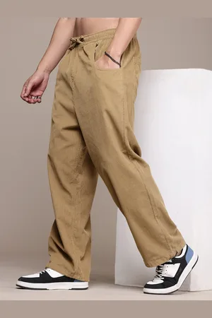 Roadster The Life Co. Men Baggy Fit Corduroy Pure Cotton Trousers