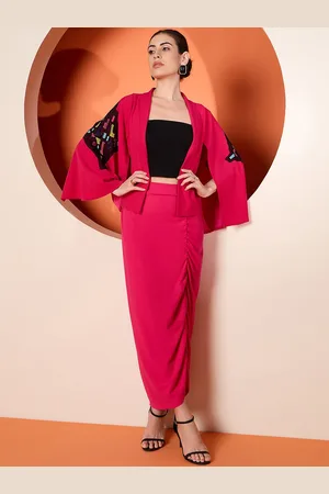 Antheaa Top & Skirt With Jacket