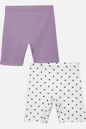 mackly Girls Pack Of 2 Geometric Printed Shorts