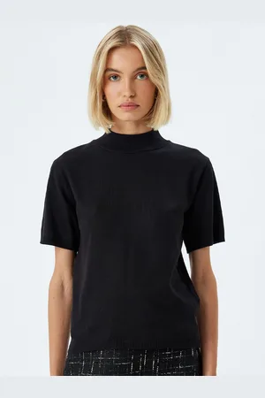 Koton Women Mock Collar Short Sleeves Pullover