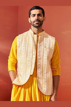 Vastramay Men Woven Design Nehru Jacket
