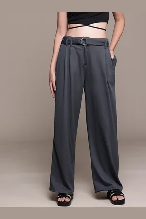 Roadster The Lifestyle Co. Women Pleated Korean Pants With Belt