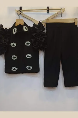 BAESD Girls Printed Ruffles Detail Top With Trouser