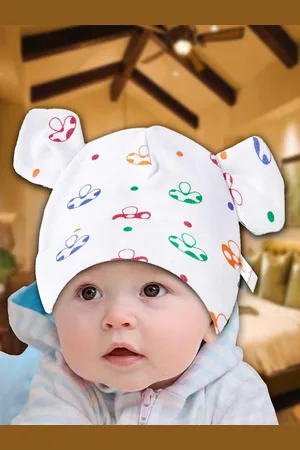 Babywish Infants Mushroom Printed Pure Cotton Beanie