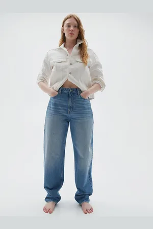 H&M Women Curvy Fit Barrel High Jeans