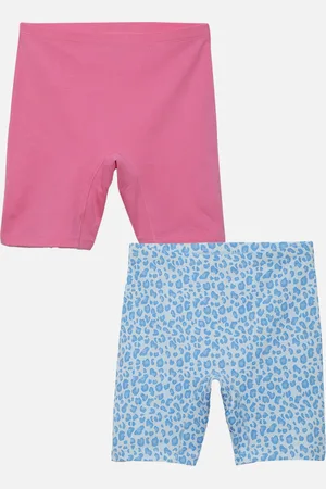 mackly Girls Pack Of 2 Mid-Rise Abstract Printed Inner Shorts