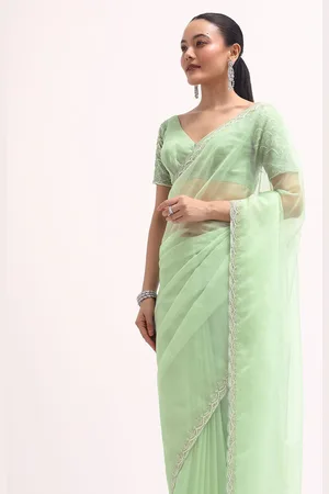 KALKI Fashion Embroidered Ethnic Motifs Organza Saree