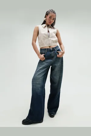 FREAKINS Women Flared High-Rise Light Fade Jeans