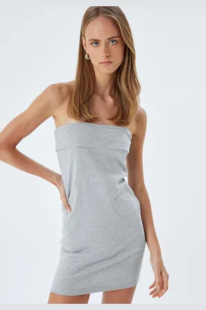 Koton Women Solid Strapless Sheath Mini Dress