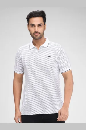 Park Avenue Men Geometric Printed Polo Collar Cotton T-shirt