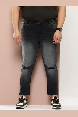 Sztori Men Plus Size Slim Fit Slash Knee Heavy Fade Stretchable Jeans