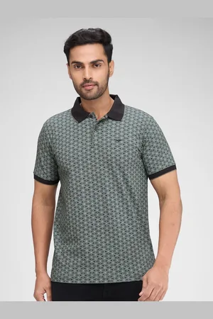 Park Avenue Men Geometric Printed Polo Collar Cotton T-shirt