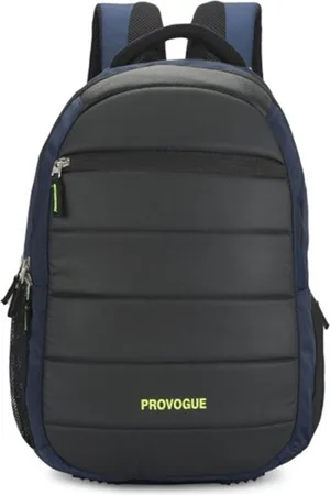 Provogue Unisex Navy Blue Brand Logo Backpack with Reflective Strip