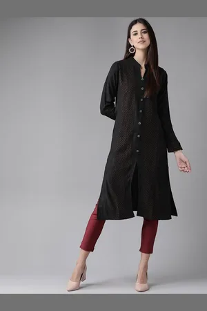 Cayman Woven Design Mandarin Collar Woollen Kurta