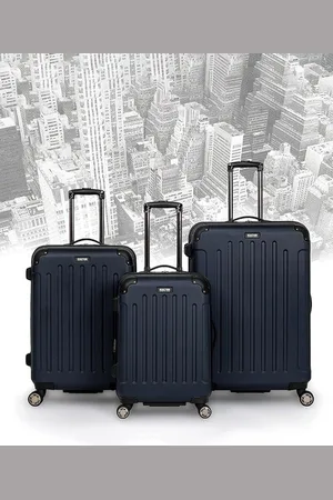 Kenneth Cole Set Of 3 Textured Hard-Sided Trolley Suitcase