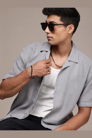 Roadster The Life Co. Pure Cotton Relaxed Fit Knitted Casual Shirt