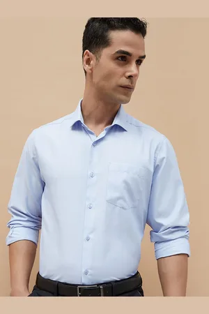 Lifestyle Men Cutaway Collar Solid Cotton Formal Shirt