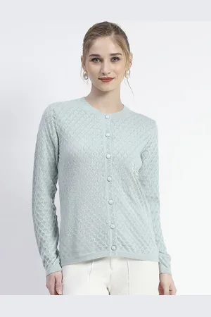 MADAME Women Cable Knit Cardigan Sweater