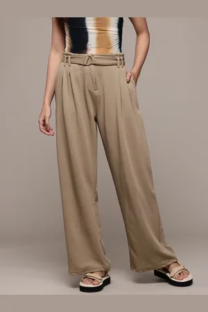 Roadster The Lifestyle Co. Women Pleated Korean Pants With Belt