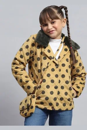 Monte Carlo Girls Lapel Collar Polka Dots Printed Casual Padded Jacket
