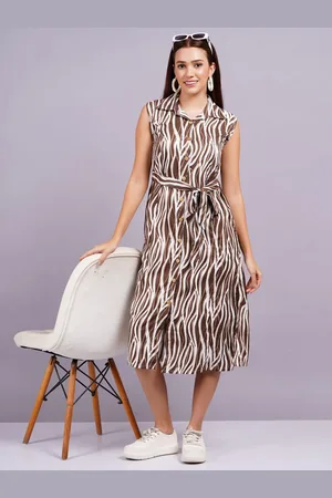 Kalini Abstract Printed Shirt Midi Dress