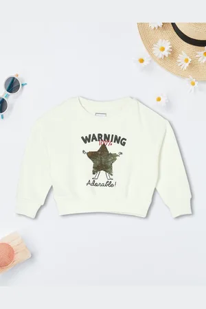 Max Collection Girls Graphic Printed Round Neck Cotton Pullover Sweatshirt