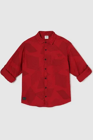 Max Collection Boys Spread Collar Solid Cotton Casual Shirt