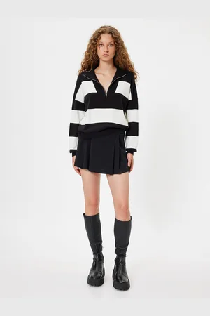 Koton Women Striped Longline Pullover Sweater
